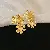 Vintage Silver Needle Earrings | Quality Wholesale Supply - 5# Silver Needle-Golden Metal Flower