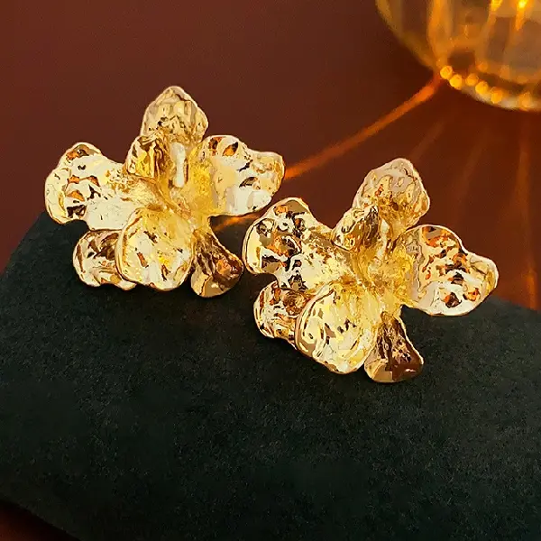 18# silver needle-golden flowers irregular,tkmbeautysupply.com