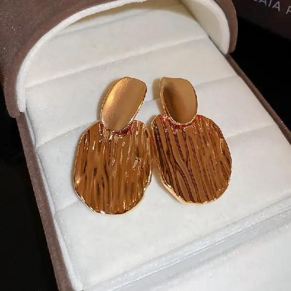 Silver needle-gold oval pleat (real gold plating),tkmbeautysupply.com