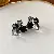 Wholesale Asymmetrical Crystal Flower Earrings High-End Supply - Black-Silver Needle Crystal Irregular Square Stud Earrings