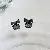 Wholesale Asymmetrical Crystal Flower Earrings High-End Supply - Black-Silver Needle Crystal Bow Stud Earrings