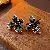 Wholesale Asymmetrical Crystal Flower Earrings High-End Supply - 黑色-银针水晶花朵耳钉