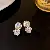Silver Needle Accessories Wholesale Supply for Street Market Profit - 23-Silver Needle Pearl Cluster Flower Stud Earrings
