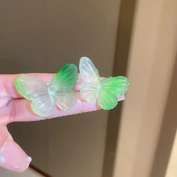 85# Silver Needle-Green Gradient Butterfly,tkmbeautysupply.com