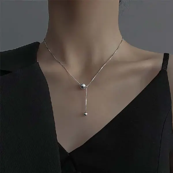 11# necklace-silver geometric beads.,tkmbeautysupply.com