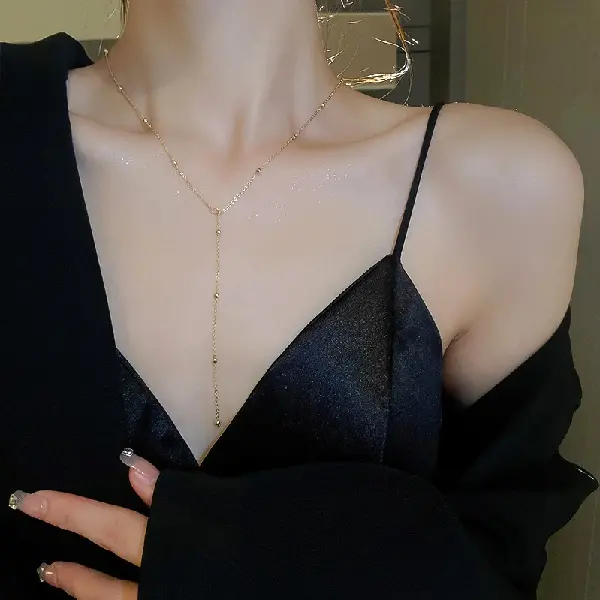 83# necklace-golden beads (real gold plating),tkmbeautysupply.com