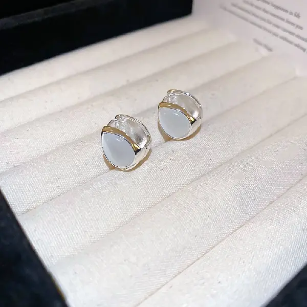 1# steel needle water drop cat eye earrings,tkmbeautysupply.com