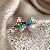Wholesale Vintage Steel Needle Drop Cat's Eye Earrings for Retailers - 3# Silver Needle Pearl Flower Asymmetric Stud Earrings