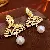 Wholesale Vintage Steel Needle Drop Cat's Eye Earrings for Retailers - 8# Silver Needle Fan Diamond Pearl Stud Earrings