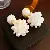 Wholesale Vintage Steel Needle Drop Cat's Eye Earrings for Retailers - 17# Silver Needle Acrylic Cluster Flower Stud Earrings