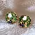 Wholesale Vintage Steel Needle Drop Cat's Eye Earrings for Retailers - 19# silver needle square flower bouquet earrings