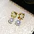 Wholesale Vintage Steel Needle Drop Cat's Eye Earrings for Retailers - 24# Silver Needle Square Twist Pattern Artificial Pearl Stud Earrings