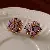 Wholesale Medieval Vintage Silver Needle Earrings for Retail - 4# Silver Needle-Diamond Ceramic Flower Stud Earrings