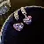 Wholesale Medieval Vintage Silver Needle Earrings for Retail - 13# Silver Needle-Zircon Diamond Love Stud Earrings