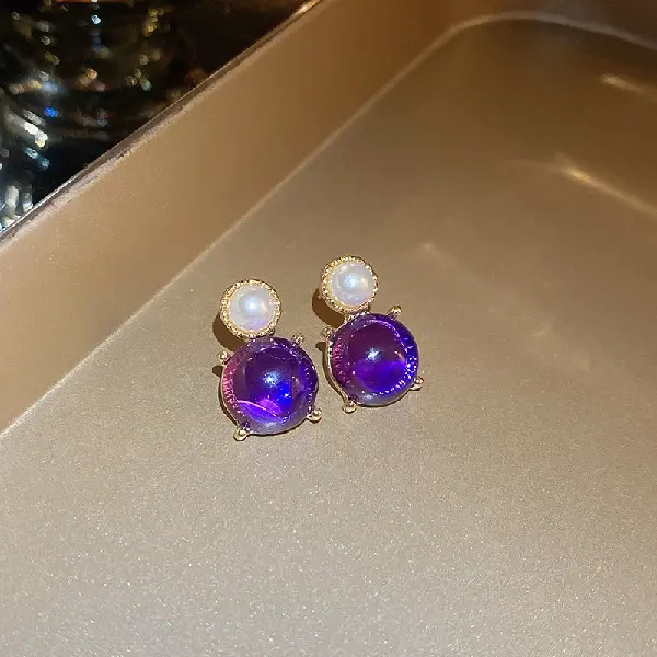 25# Silver Needle-Pearl Round Resin Stud Earrings (6mm),tkmbeautysupply.com