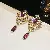 Wholesale Medieval Vintage Silver Needle Earrings for Retail - 33# Silver Needle-Diamond Love Resin Water Drop Flower Pattern Hollow Stud Earrings