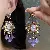 Wholesale Medieval Vintage Silver Needle Earrings for Retail - 40# Silver Needle-Diamond Flower Portrait Tassel Stud Earrings