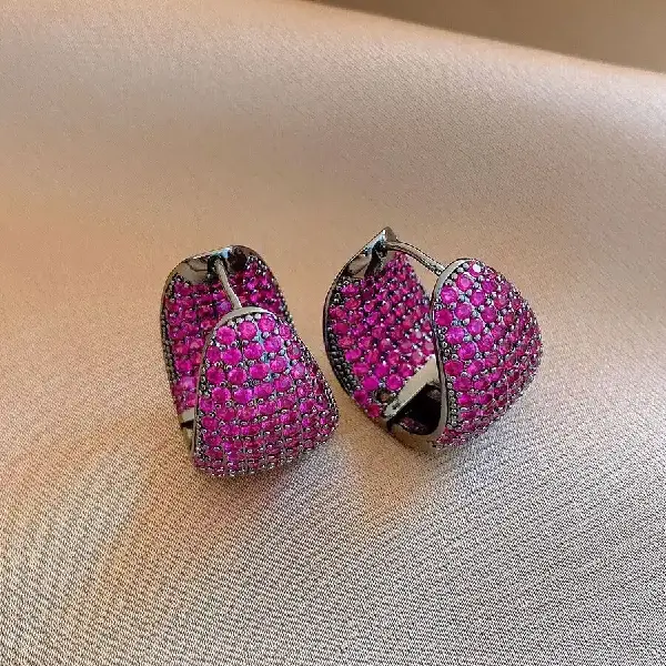 41# earrings - zircon inlaid fashionable and exquisite water drop asymmetry,tkmbeautysupply.com