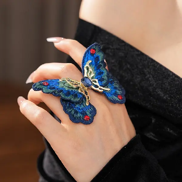 Knitted Butterfly Diamond Open Ring,tkmbeautysupply.com
