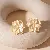 Sweet Small Fresh Flower Earrings Wholesale Supply - 17# silver needle-gold-purple