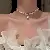 Wholesale Irregular Geometric Pearl Charm Necklaces for Retailers - 1# Diamond Pearl Choker Necklace