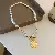 Wholesale Irregular Geometric Pearl Charm Necklaces for Retailers - 15# Portrait Round T-shaped Buckle Necklace
