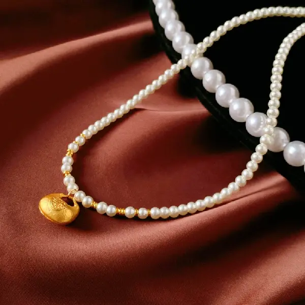38# Pearl Lucky Bag Pendant Necklace,tkmbeautysupply.com