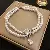 Wholesale Irregular Geometric Pearl Charm Necklaces for Retailers - 44# diamond drop-shaped double-layered pearl necklace