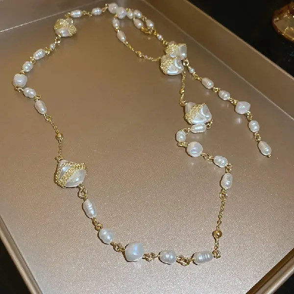 61#Irregular round ball imitation pearl necklace,tkmbeautysupply.com