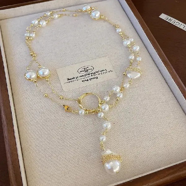 64# pleated pearl necklace (6-15mm),tkmbeautysupply.com