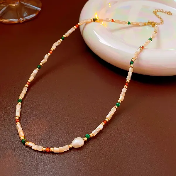 Necklace-color-rice beads.,tkmbeautysupply.com