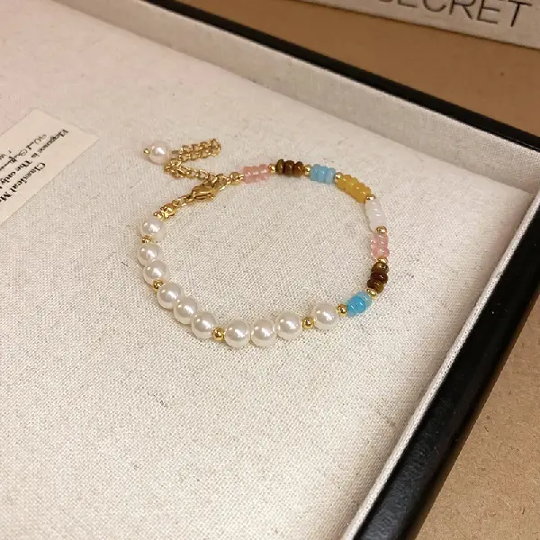 #7 Color-Artificial Stone Tiger Eye Pearl Bracelet,tkmbeautysupply.com