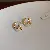 Wholesale Real Gold Electroplated Silver Needle Pearl Earrings - Real gold electroplated silver needle geometric drip earrings