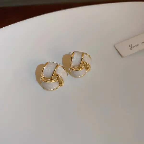 Real gold electroplated silver needle geometric drip earrings,tkmbeautysupply.com