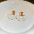 Wholesale Real Gold Electroplated Silver Needle Pearl Earrings - Steel Needle Oil Drop Circle Earrings