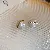 Wholesale Real Gold Electroplated Silver Needle Pearl Earrings - Real gold electroplated silver needle semi-circle oil drop earrings
