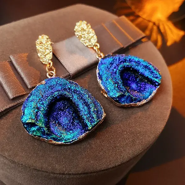 Silver Needle-Pleated Geometric Irregular Sector Earrings,tkmbeautysupply.com