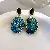 Wholesale Silver Needle Blue Irregular Metal Earrings for Retailers - Silver Needle - Pleated Irregular Oval Oleoresin Drop Earrings