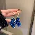 Wholesale Silver Needle Blue Irregular Metal Earrings for Retailers - Silver Needle-Blue Pleated Geometric Irregular Earrings