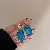Wholesale Silver Needle Blue Irregular Metal Earrings for Retailers - Silver needle-drip oil irregular geometric earrings
