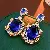 Wholesale Silver Needle Blue Irregular Metal Earrings for Retailers - Silver Needle-Blue Zircon Oval Earrings