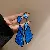 Wholesale Silver Needle Blue Irregular Metal Earrings for Retailers - Silver Needle-Geometric Irregular Earrings