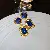 Wholesale Silver Needle Blue Irregular Metal Earrings for Retailers - Silver needle-circle diamond square earrings