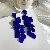 Wholesale Silver Needle Blue Irregular Metal Earrings for Retailers - Steel Needle-Rose Petal Tassel Earrings