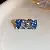 Wholesale Silver Needle Blue Irregular Metal Earrings for Retailers - Silver Needle-Contrast Color Crystal Square Earrings