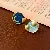 Wholesale Silver Needle Blue Irregular Metal Earrings for Retailers - Silver Needle-Drip Oil Love Sun Moon Star Earrings