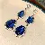Wholesale Silver Needle Blue Irregular Metal Earrings for Retailers - Silver Needle-Diamond Drop Earrings