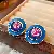 Wholesale Silver Needle Blue Irregular Metal Earrings for Retailers - Blue-Silver Needle Oil Drop Rose Flower Stud Earrings