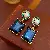 Wholesale Silver Needle Blue Irregular Metal Earrings for Retailers - Blue-Silver Needle Diamond Pearl Round Square Stud Earrings