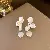 Wholesale Silver Needle Diamond Inlaid Pearl Earrings Supply - 27# Silver Needle-Flower Pearl Stud Earrings